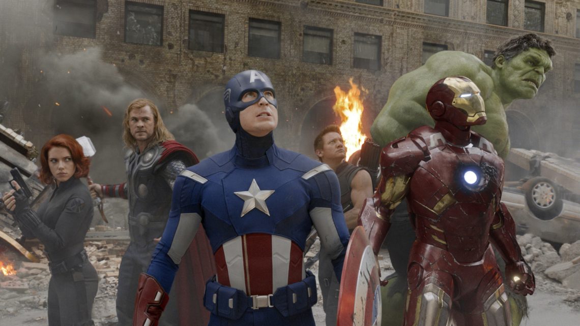 (L to R) Actors Scarlett Johansson, Chris Hemsworth, Chris Evans, Jeremy Renner, Robert Downey Jr. and Mark Ruffalo are shown in a scene from "The Avengers" in this publicity photo released to Reuters May 1, 2012. Hollywood's summer season kicks off on May 4, 2012; as with recent years, the four-month period is dominated by superheroes, sequels and franchise reboots featuring epic battles between good and evil. With the summer season generating as much as 40 percent of the annual domestic box office, the pressure is on to lure core audiences of mostly young men to theaters, and superhero films, sequels and reboots most often do exactly that. Movies based on characters and stories that are well-known, such as those in comic books, or games, film sequels, remakes and best-selling books reach audiences of built-in fans that typically turn out in droves. Book-to-film titles already have helped push movie ticket sales up 14 percent this year to $3.3 billion. Theater attendance is up 17 percent giving box office watchers reason to think the summer will top last year's $4.4 billion in seasonal revenues. REUTERS/Marvel Studios/Handout (UNITED STATES - Tags: ENTERTAINMENT) NO SALES. NO ARCHIVES. FOR EDITORIAL USE ONLY. NOT FOR SALE FOR MARKETING OR ADVERTISING CAMPAIGNS. THIS IMAGE HAS BEEN SUPPLIED BY A THIRD PARTY. IT IS DISTRIBUTED, EXACTLY AS RECEIVED BY REUTERS, AS A SERVICE TO CLIENTS