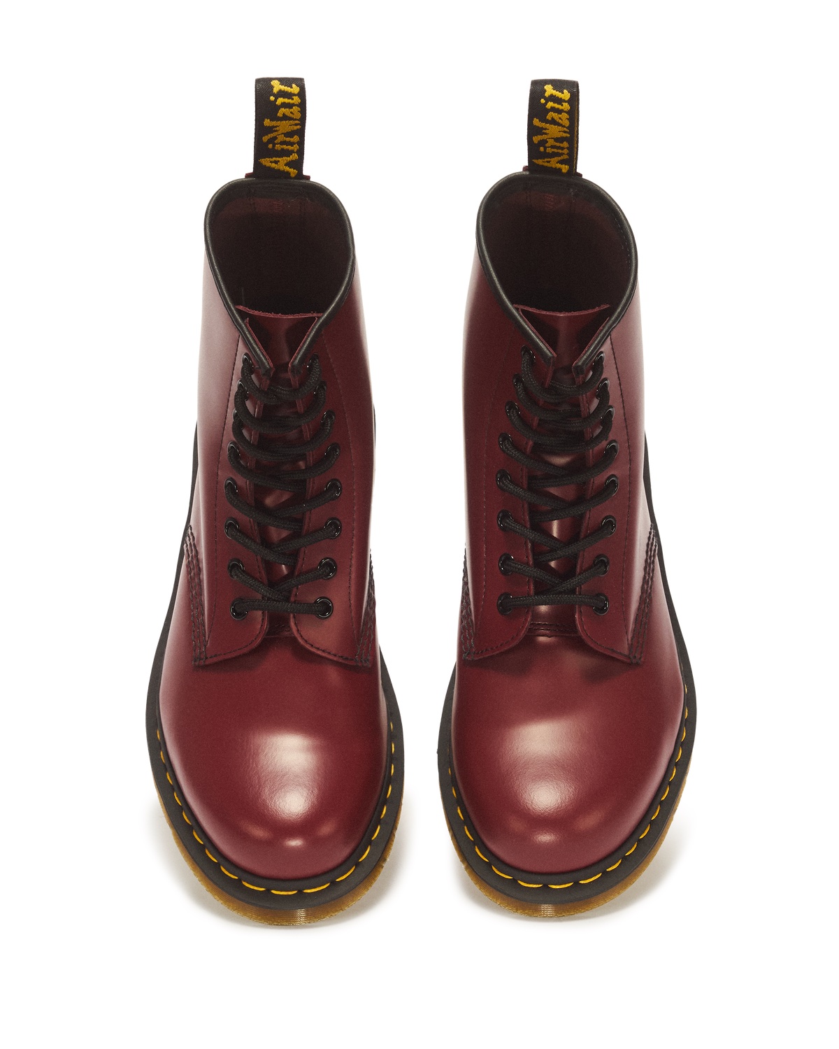 Dr. Martens 1460 vista superiore con allacciatura a 8 occhielli e punta arrotondata anatomica