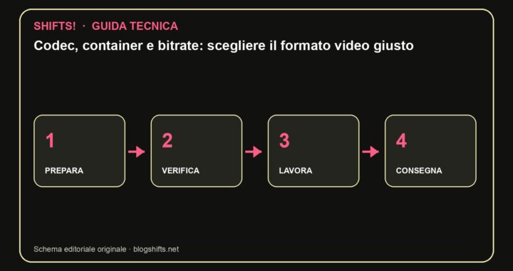 Codec, container e bitrate: scegliere il formato video giusto