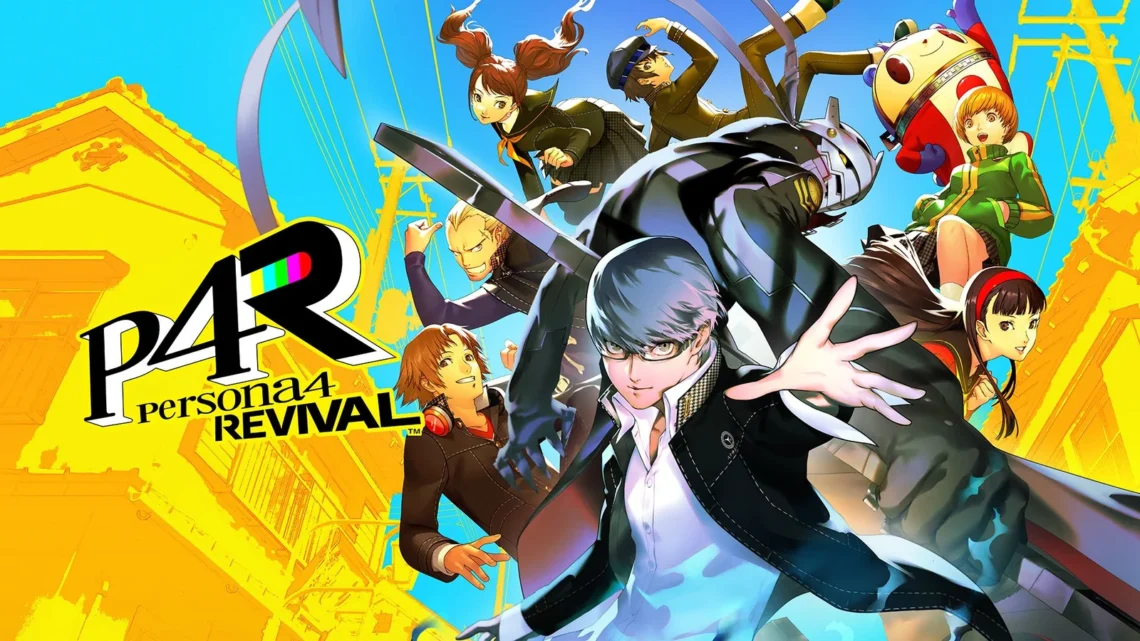 Artwork ufficiale di Persona 4 Revival con Yu Narukami e la cittadina di Inaba