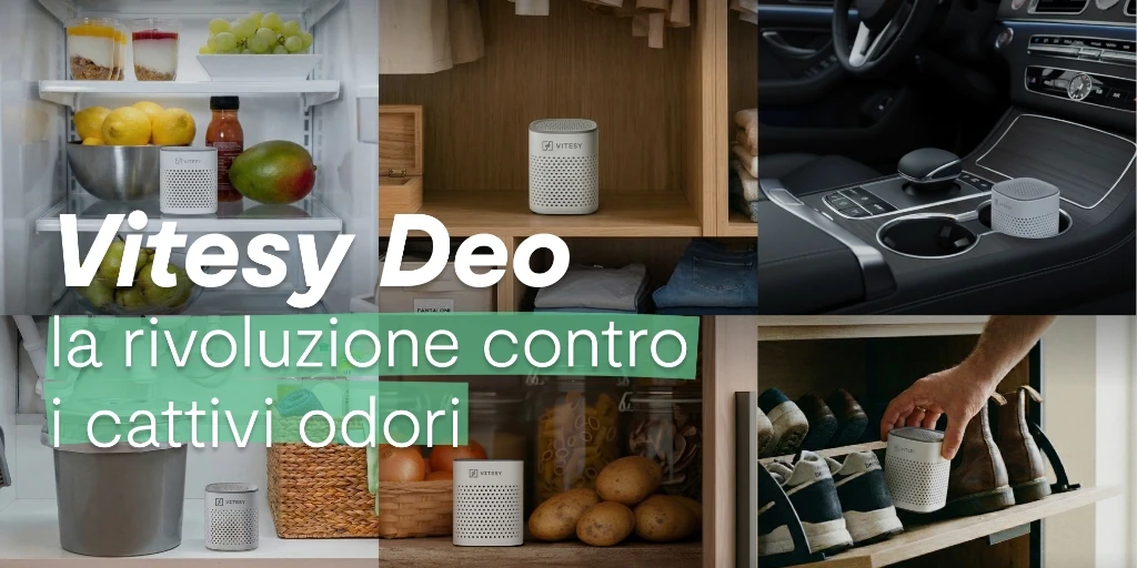 Vitesy Deo nei diversi contesti d'uso: frigorifero, armadio, scarpiera, dispensa e abitacolo auto
