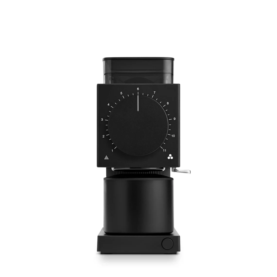 Macinacaffè Fellow Ode Brew Grinder Gen 2 nella finitura Matte Black con manopola graduata e tazza magnetica