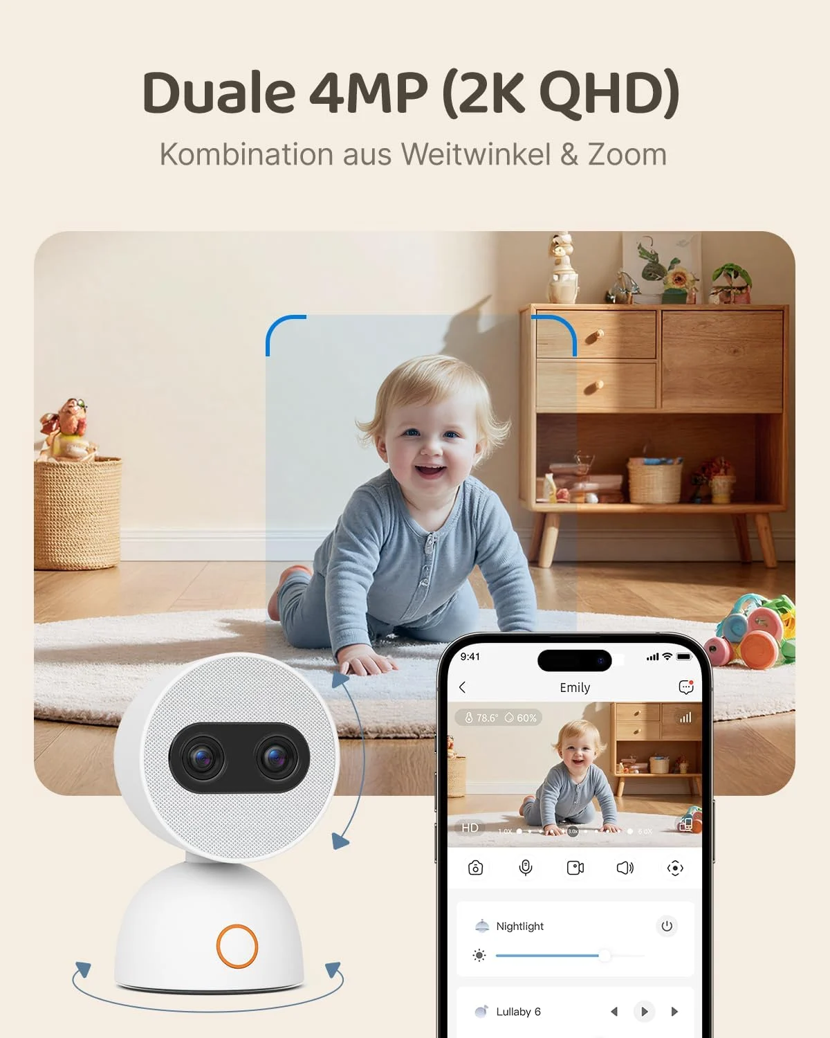 Modalità di connessione flessibile MeeYe: trasmissione radio sicura senza Wi-Fi per la casa e app smartphone per l esterno