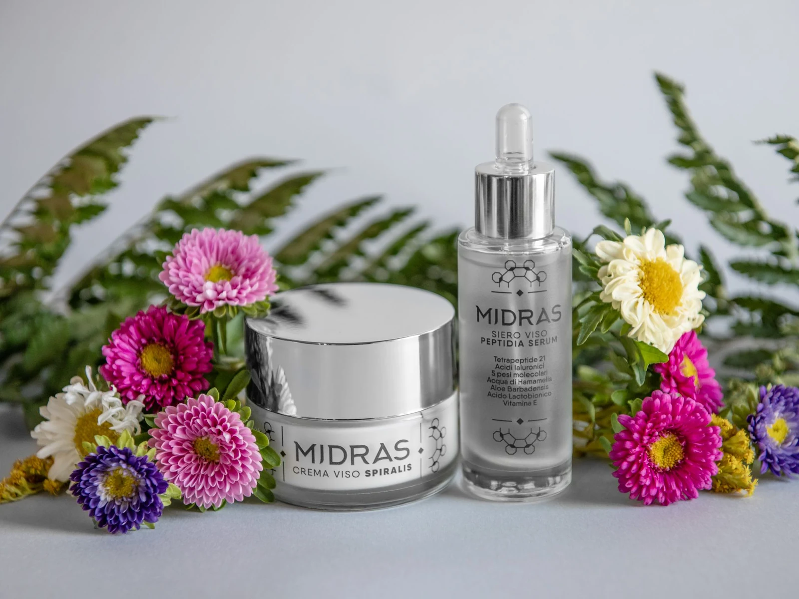 Routine autunno Midras Cosmetics con Peptidia Serum e Crema Viso Spiralis