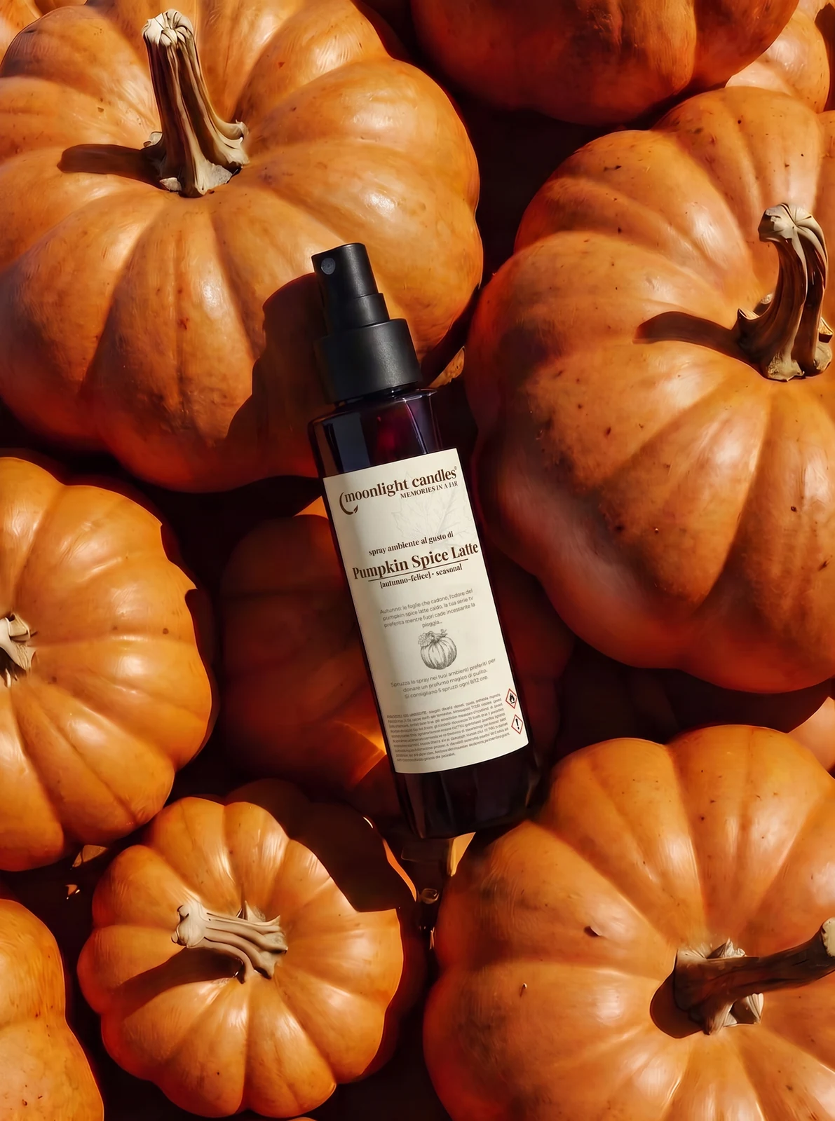 Flacone dello spray ambiente Pumpkin Spice Latte di Moonlight Candles