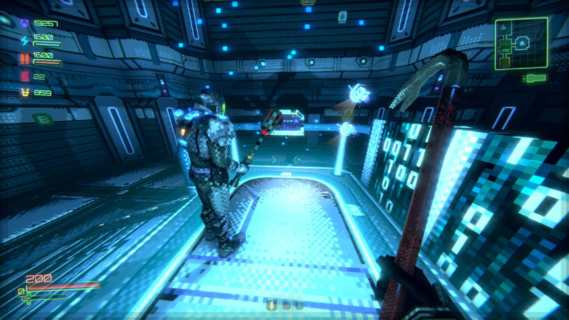 Arena chiusa con porte sbarrate e lampi energetici durante un lockdown di sicurezza in Moros Protocol