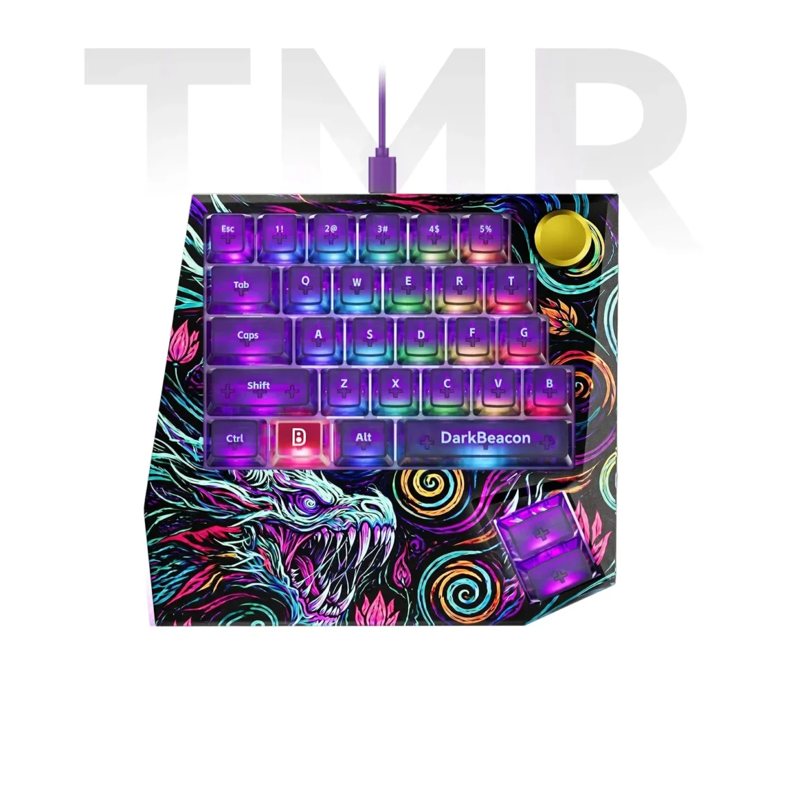 DarkBeacon Devil Breaker Starry Night Dragon II tastierino gaming con artwork drago celeste e switch TMR