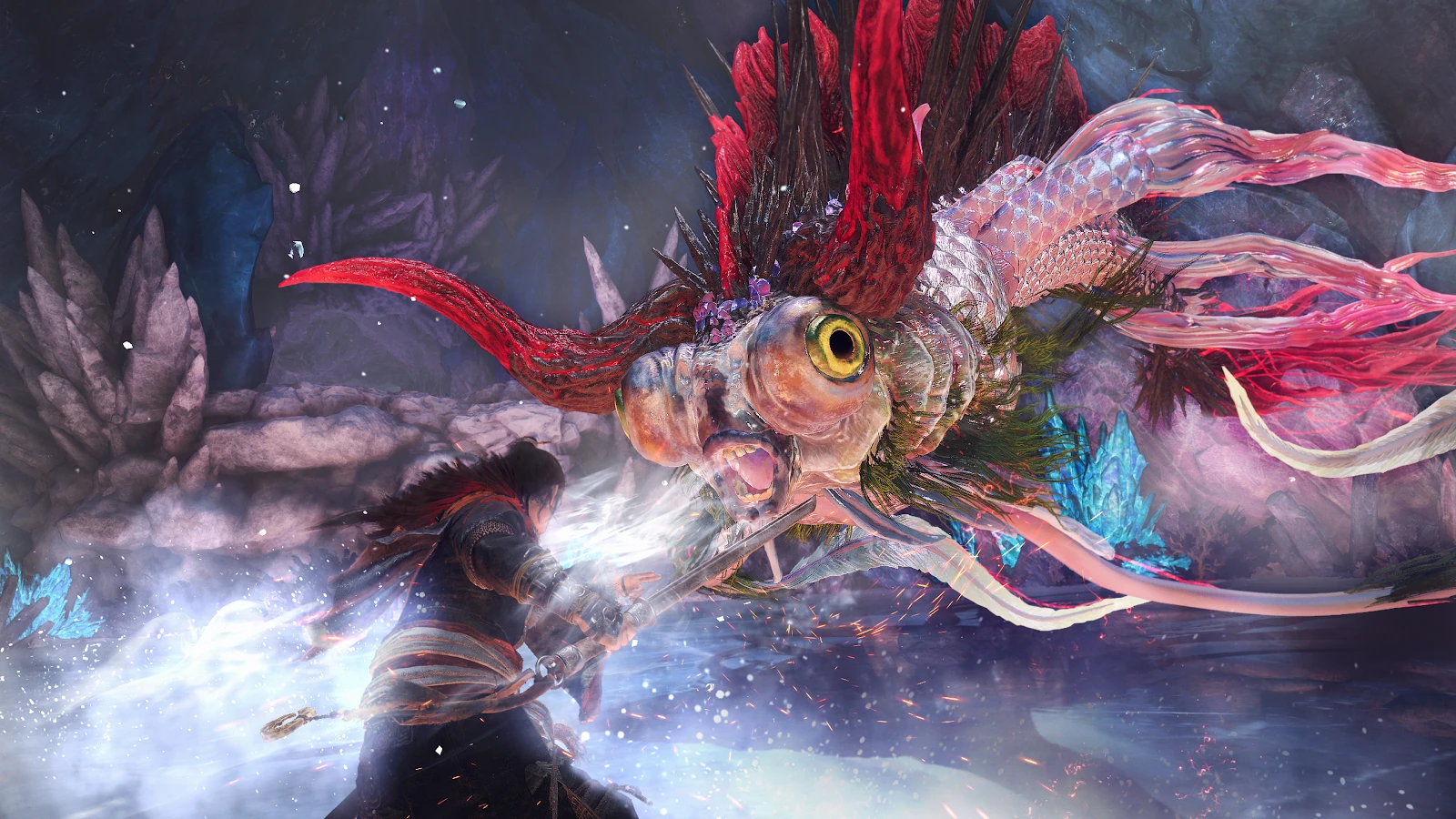 Scontro boss fight contro il mostruoso demone alato Luyu in Wo Long 2