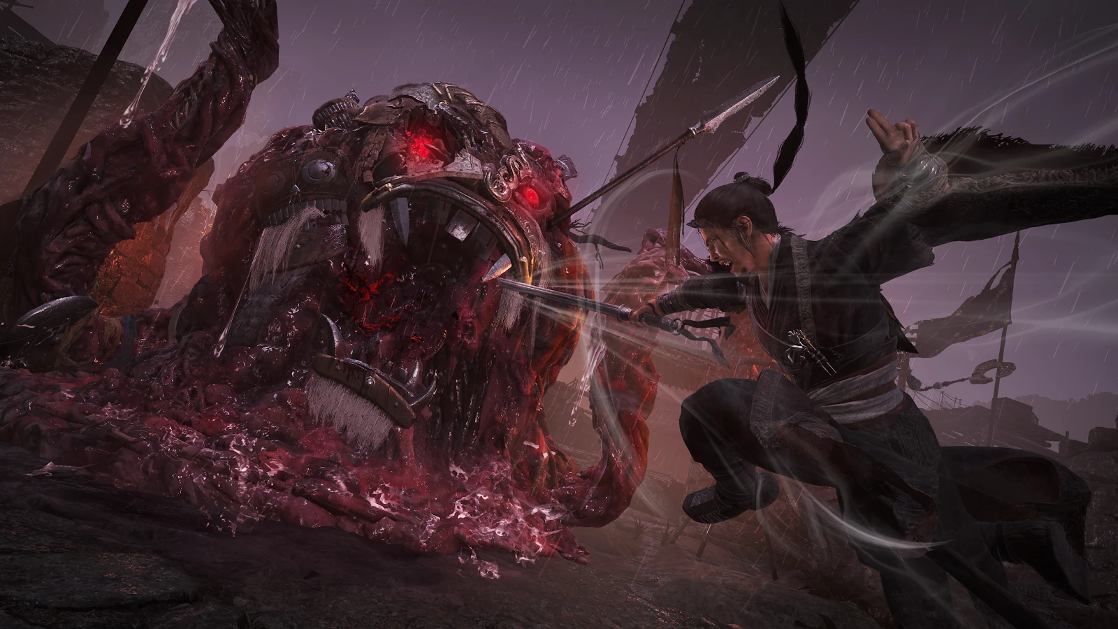 Boss fight contro il demone corrotto Taisui in Wo Long 2 Wings of Ember